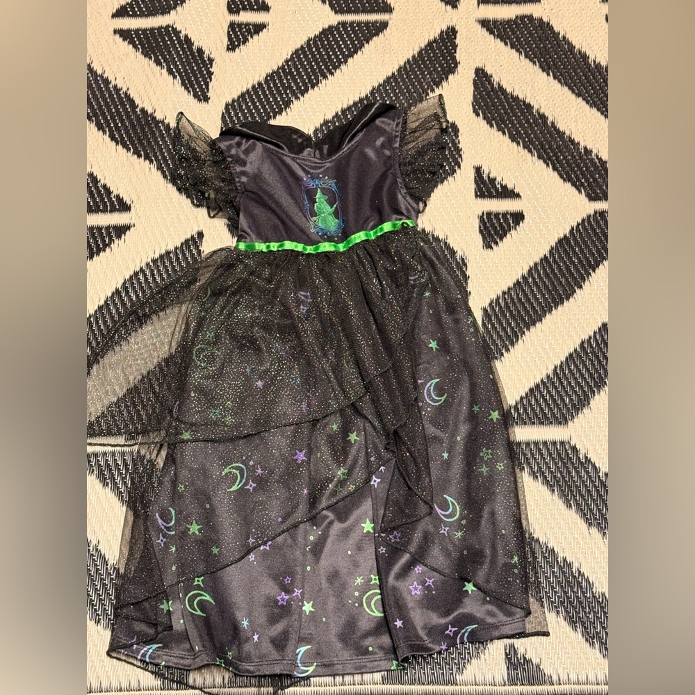 Universal Black and Green Starry Witch Costume